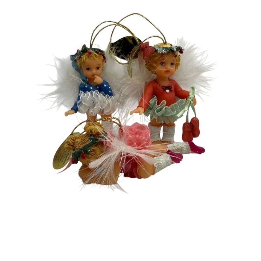 Vintage Ashton-Drake "Angel Toes" Ballerina Christmas Ornaments Set of 3